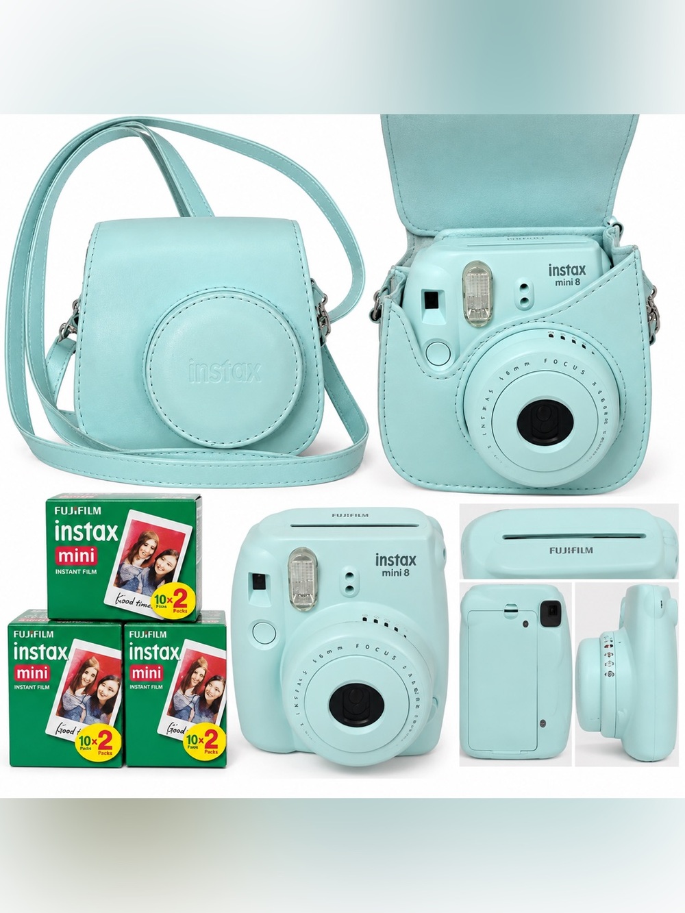 Fujifilm instax mini 8 Instant Camera with Mint Case and Film - Mint